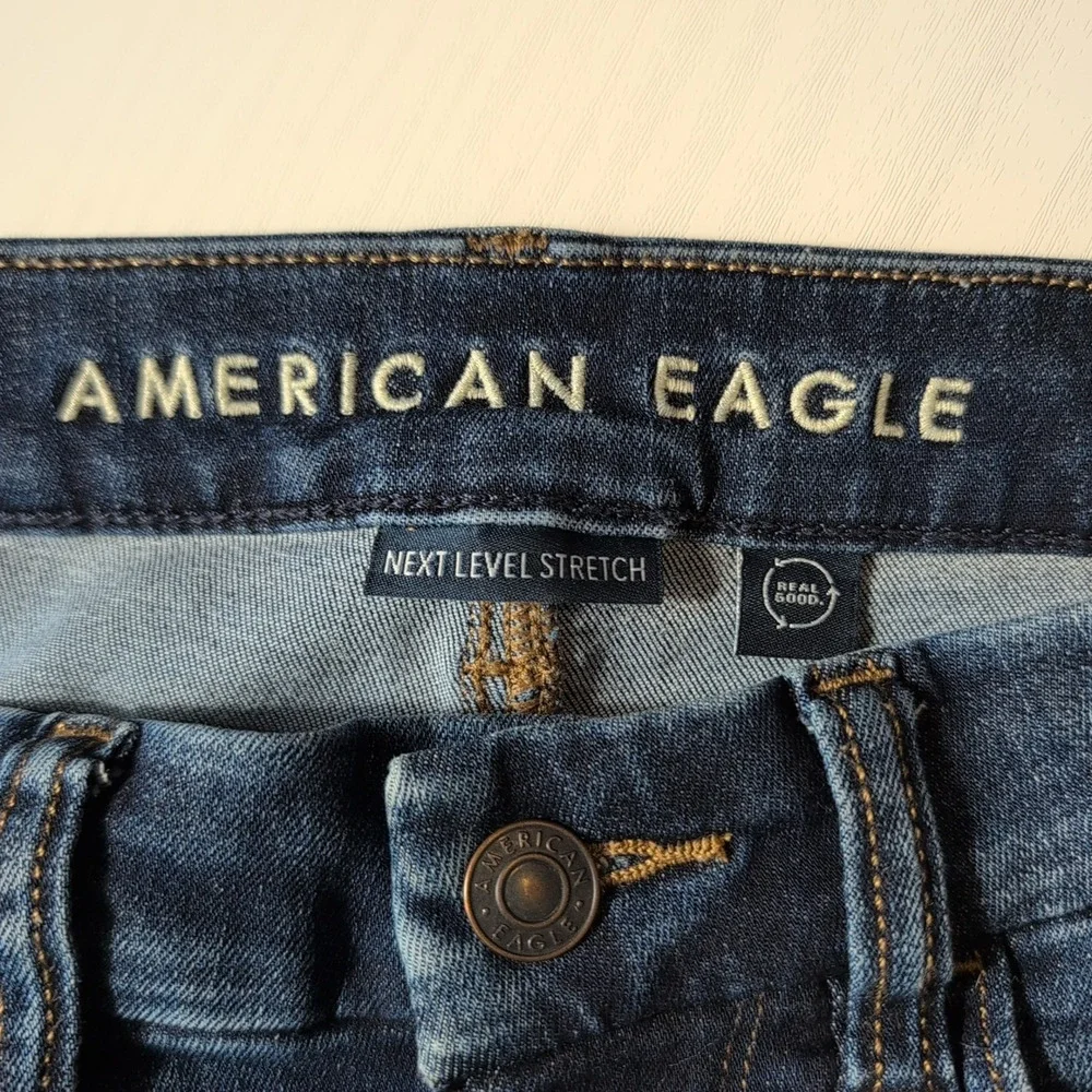 American Eagle Womens 6 Hi Rise Jegging Jeans Blue Dark Wash Stretch Next Level - Picture 5 of 16